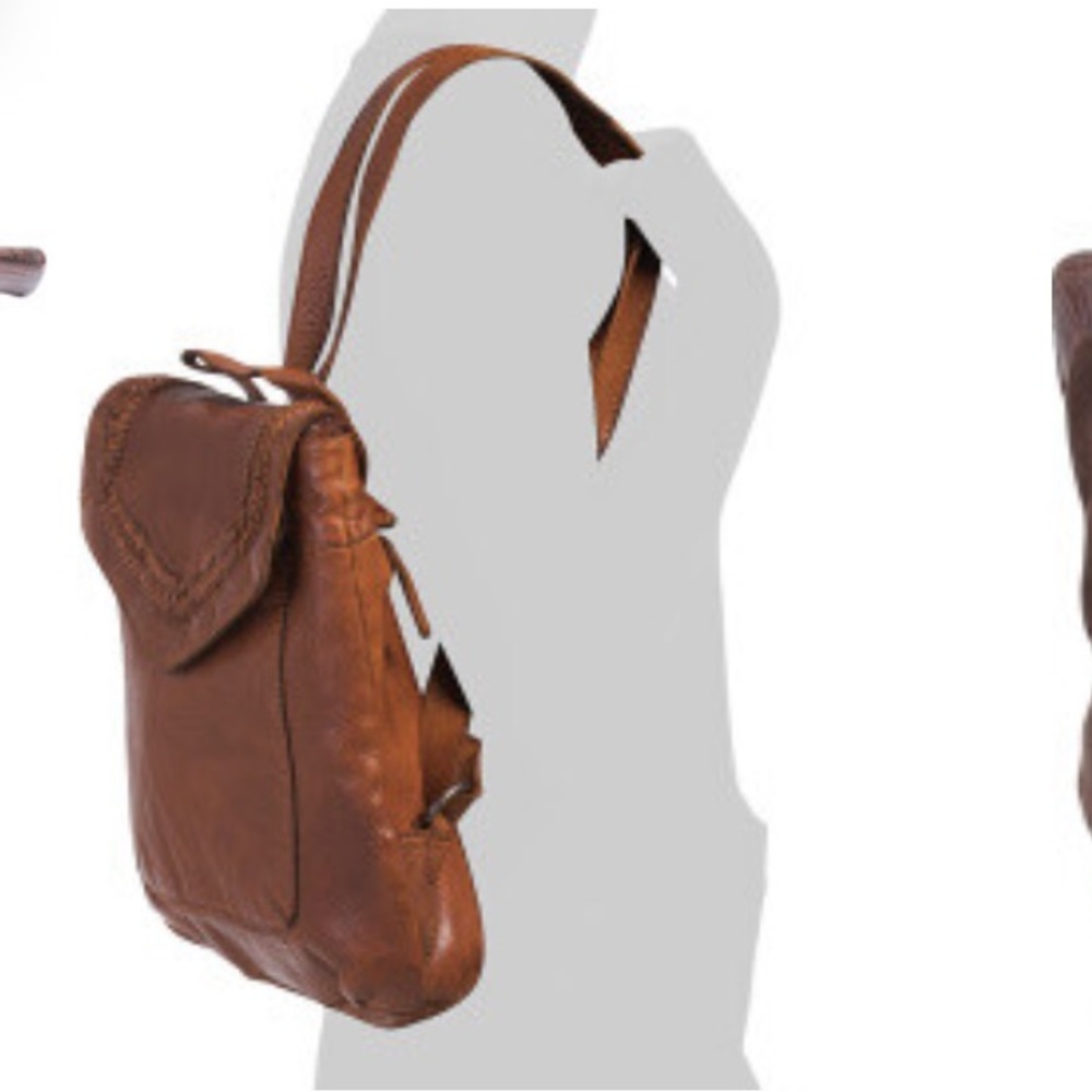 Vilenca Holland Leather V-stitch Flap Backpack - Picture 3 of 7